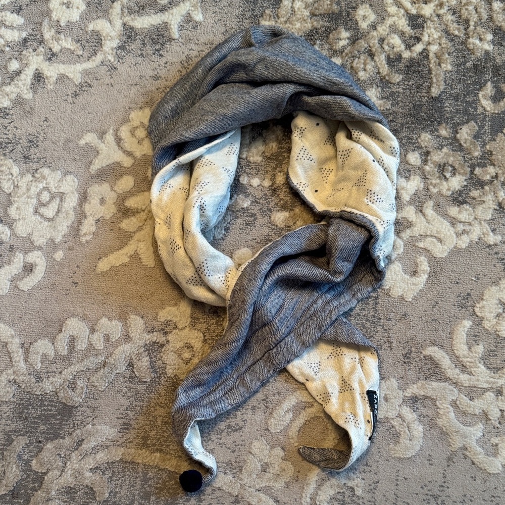 ZARA Gray Blue Cream Kids Accessorie with Pom Pom Detail - Picture 1 of 4